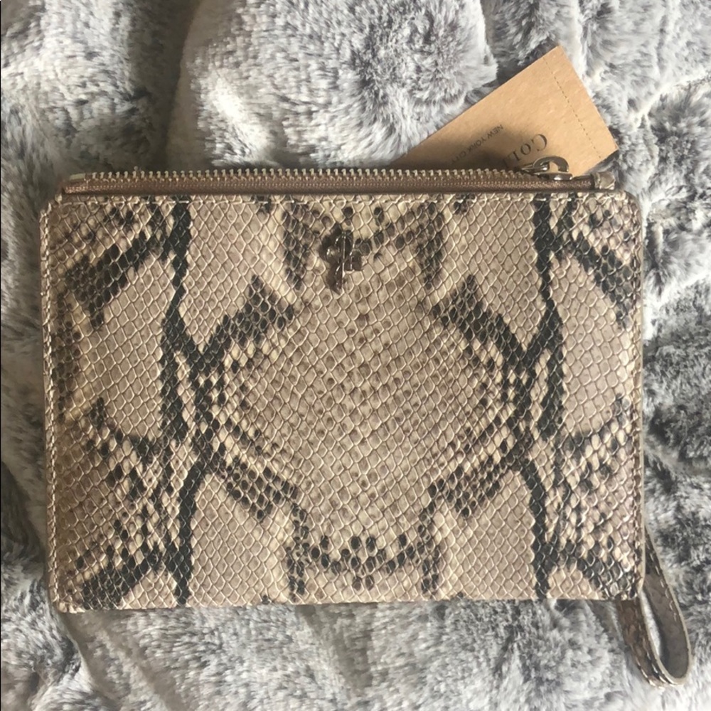 Cole Haan Roccia Snake Print Pouch Clutch